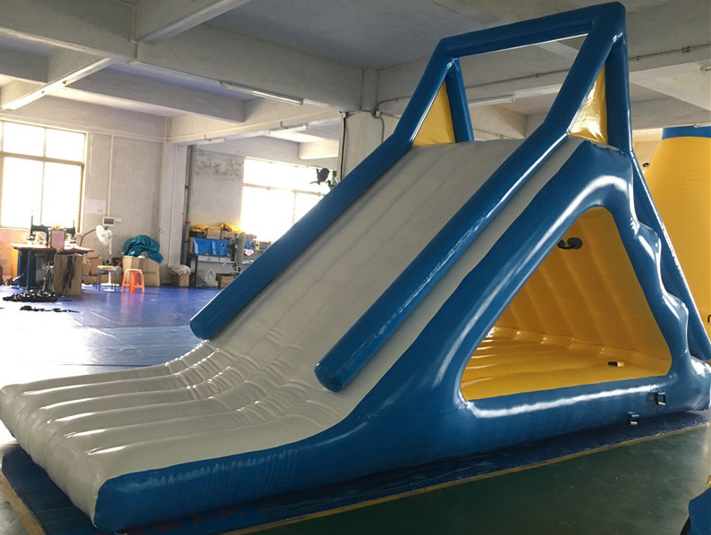 Floating inflatable water slide
