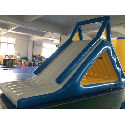 Floating inflatable water slide